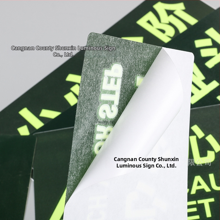 Evakuacijski znak – svjetleći PVC, vodootporan i otporan na habanje, s reflektirajućom površinom za javne prostore; sadržaj: sigurni izlaz