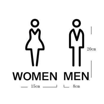 Uniszex mosdó jel - szerves üveg, testreszabható nyomtatás, közforgalmú mosdókhoz, biztonsági jel