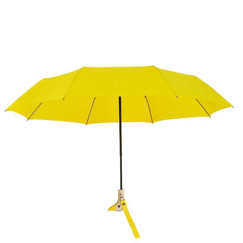 Διπλής πτυχώσεως αυτόματη ομπρέλα ήλίου με σχέδιο κεφαλής πάπιας, χαριτωμένο καρτούν; αυτόματο άνοιγμα, UV προστασία UPF50+, σκελετός από σίδηρο και λαβή από ξύλο, κατάλληλη για ενήλικες και παιδιά.