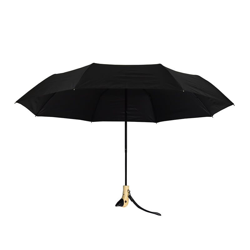 Διπλής πτυχώσεως αυτόματη ομπρέλα ήλίου με σχέδιο κεφαλής πάπιας, χαριτωμένο καρτούν; αυτόματο άνοιγμα, UV προστασία UPF50+, σκελετός από σίδηρο και λαβή από ξύλο, κατάλληλη για ενήλικες και παιδιά.