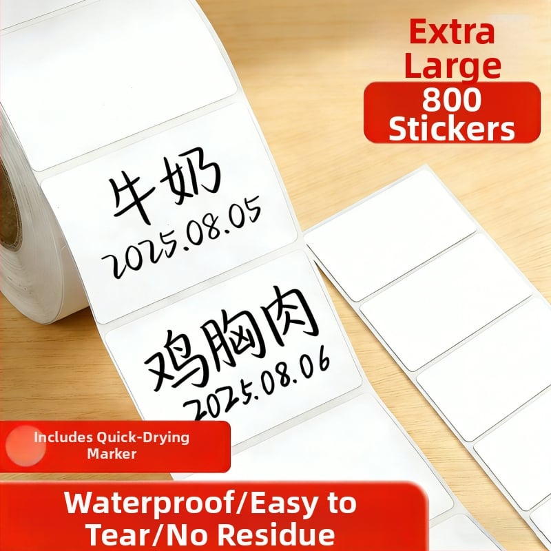 Samoljepljivi papir za etikete za pisanje, termalni PP, lice: sintetički papir, ljepilo: ne suši se, debljina 75, dugotrajna otpornost na temperaturu 50, oblik: pravokutnik