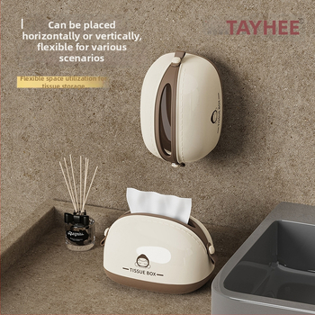 Πολυλειτουργική θήκη χαρτοπετσέτων – κρεμάμενη στον τοίχο χωρίς διάτρηση, πλαστική, μοντέλο 9122, κατάλληλη για κουζίνα, μπάνιο και σαλόνι