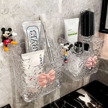 Cutie de depozitare pe perete din PET, model Ghețar, pentru baie și bucătărie