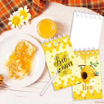 Σπειροειδές σημειωματάριο με θέμα Μέλισσα-Λουλούδι, Μοντέλο XQ015, 16 σελίδες, Χαρτί 80 g/m², Διαθέσιμη προσαρμογή