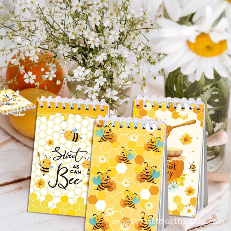 Σπειροειδές σημειωματάριο με θέμα Μέλισσα-Λουλούδι, Μοντέλο XQ015, 16 σελίδες, Χαρτί 80 g/m², Διαθέσιμη προσαρμογή