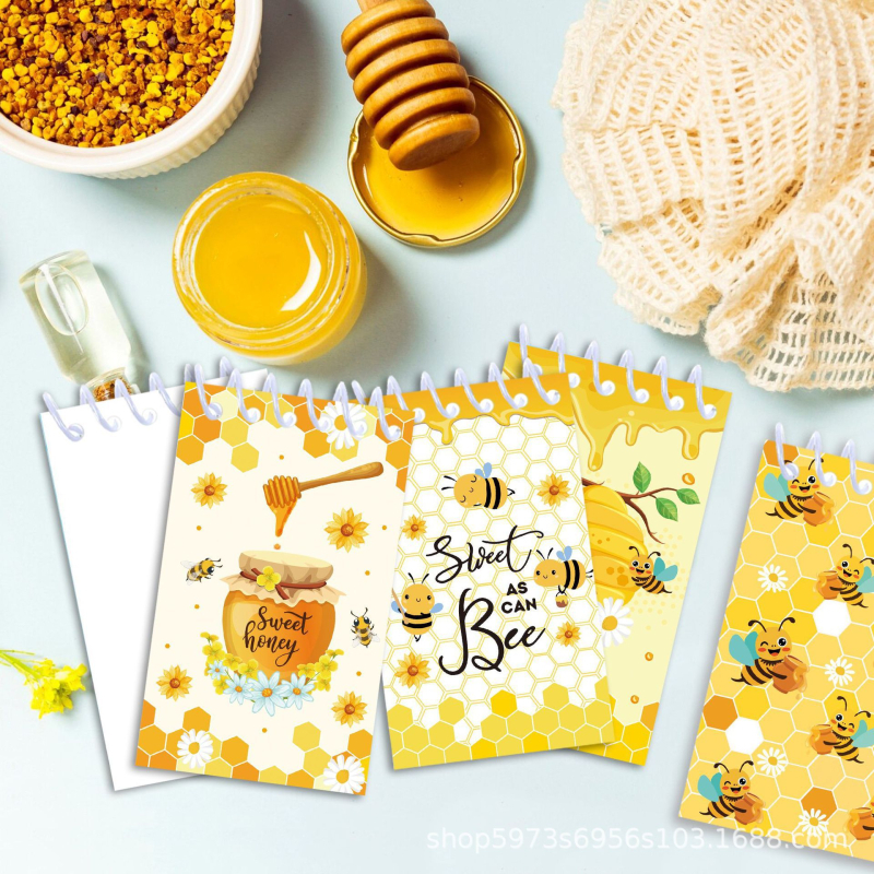 Σπειροειδές σημειωματάριο με θέμα Μέλισσα-Λουλούδι, Μοντέλο XQ015, 16 σελίδες, Χαρτί 80 g/m², Διαθέσιμη προσαρμογή