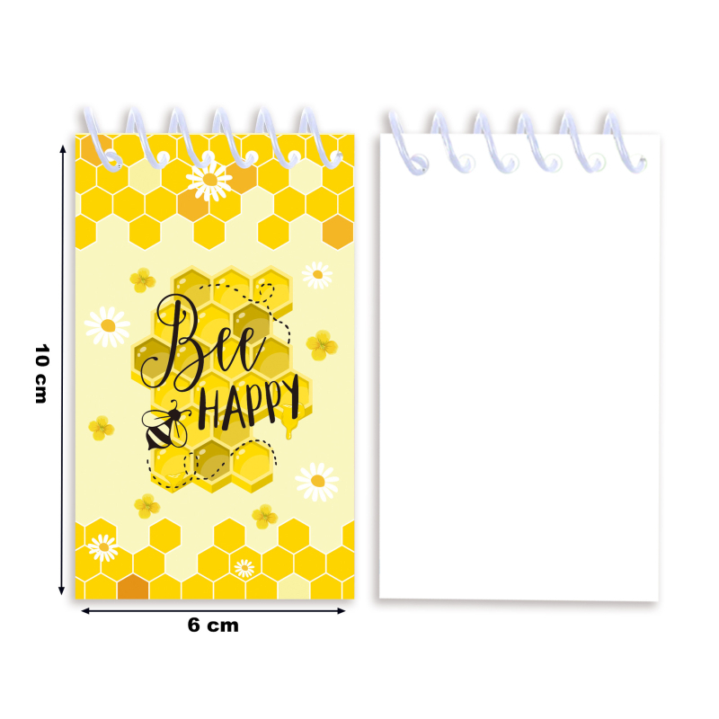 Σπειροειδές σημειωματάριο με θέμα Μέλισσα-Λουλούδι, Μοντέλο XQ015, 16 σελίδες, Χαρτί 80 g/m², Διαθέσιμη προσαρμογή