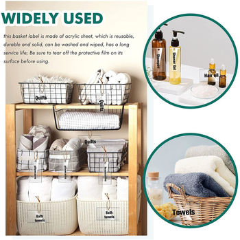 Prozirna akrilna etiketa za košare, viseća etiketa za kućnu pohranu, bez ispisa (Materijal: akril; Marca: KANGHAI; Prilagodba: Da; Ispis: Nijedan)