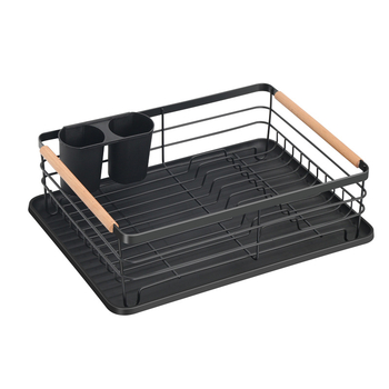 Μονοεπίπεδη βάση για πιάτα, οργανωτής κουζίνας με αποστράγγιση, ηλεκτροπλατινωμένο φινίρισμα, μεγάλος χώρος για μαχαιροπίρουνα