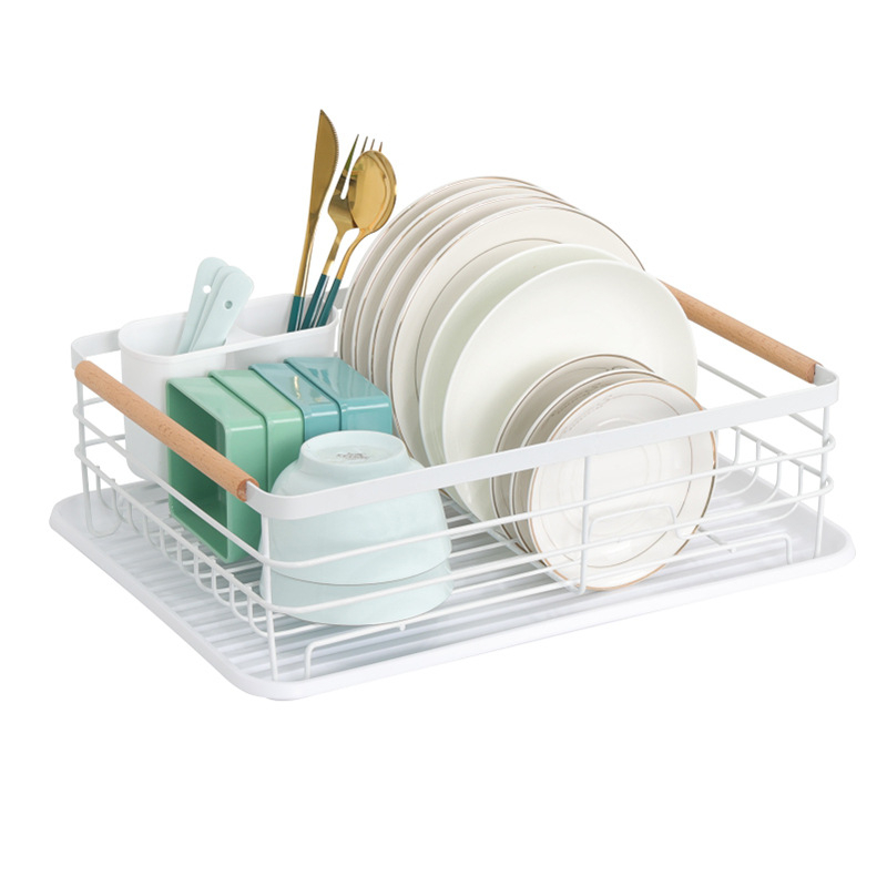 Μονοεπίπεδη βάση για πιάτα, οργανωτής κουζίνας με αποστράγγιση, ηλεκτροπλατινωμένο φινίρισμα, μεγάλος χώρος για μαχαιροπίρουνα