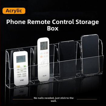 Organizator pentru telecomenzi - acrilic, montat pe perete, fără găuri, o singură secțiune, stil minimalist modern (acrilic; montat pe perete; fără găuri; o singură secțiune; stil minimalist modern)