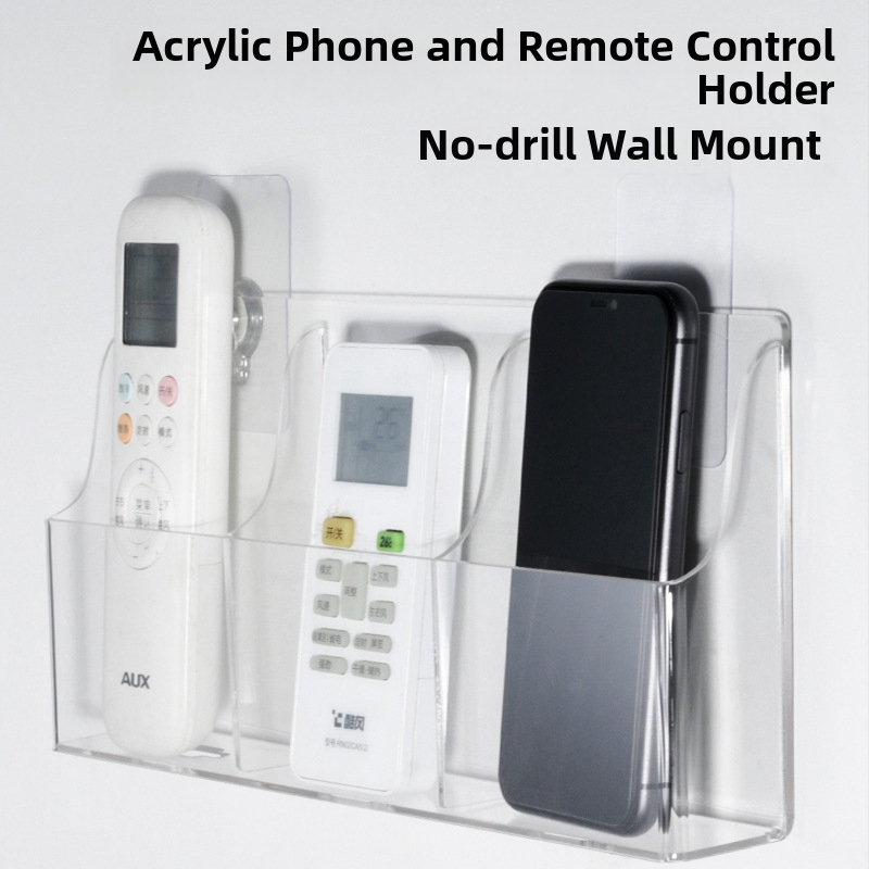 Organizator pentru telecomenzi - acrilic, montat pe perete, fără găuri, o singură secțiune, stil minimalist modern (acrilic; montat pe perete; fără găuri; o singură secțiune; stil minimalist modern)