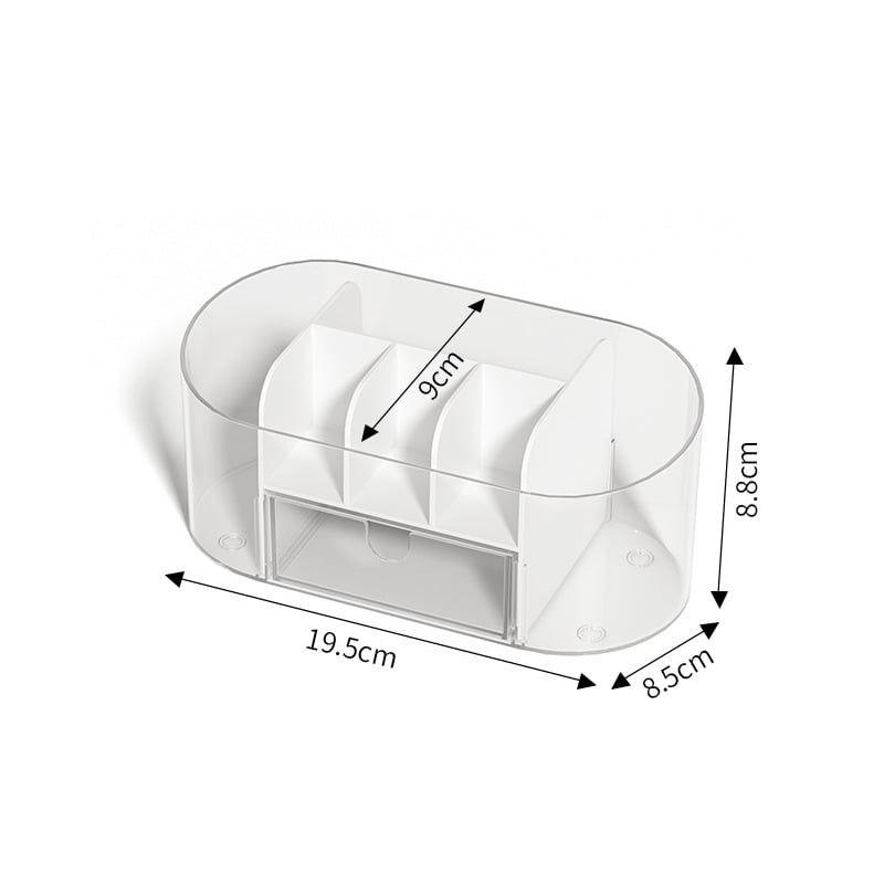 Asztali kozmetikai szervező doboz PET+HIPS anyagból, 1 L kapacitás, modell 5370, modern minimalist design