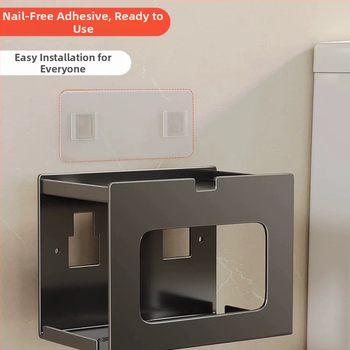 Διπλός κρατήρας χαρτιού μπάνιου, τοίχου, χωρίς διάτρηση, από χάλυβα άνθρακα, μοντέρνος μινιμαλιστικός σχεδιασμός