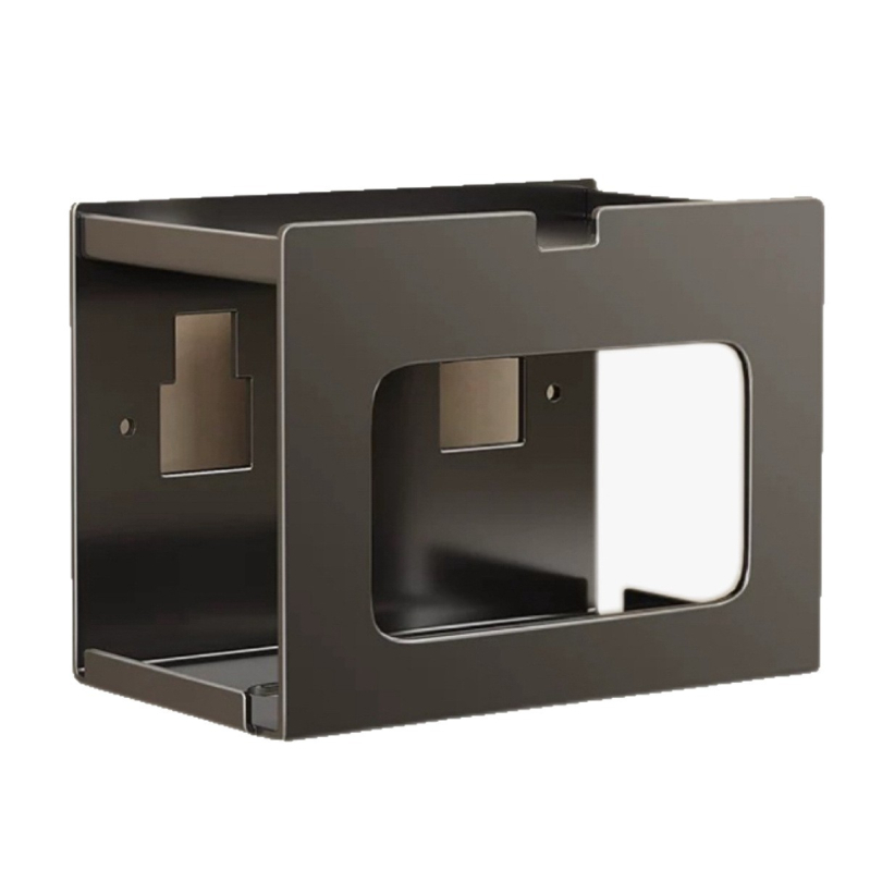 Διπλός κρατήρας χαρτιού μπάνιου, τοίχου, χωρίς διάτρηση, από χάλυβα άνθρακα, μοντέρνος μινιμαλιστικός σχεδιασμός