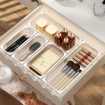 Shengmeijia Organizator posuđa s podijeljenim pretincima za kuhinjski ladicu — plast, moderni minimalistički stil