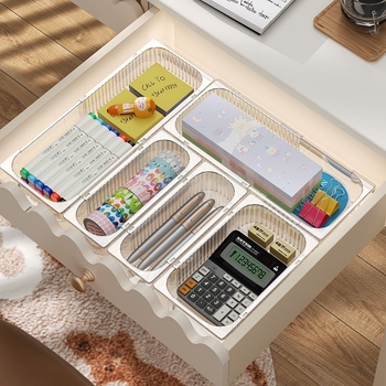 Shengmeijia Organizator posuđa s podijeljenim pretincima za kuhinjski ladicu — plast, moderni minimalistički stil