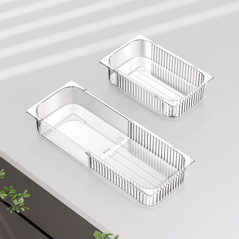 Shengmeijia Organizator posuđa s podijeljenim pretincima za kuhinjski ladicu — plast, moderni minimalistički stil