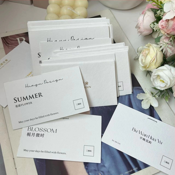 Κάρτα ανθοπωλείου με λογότυπο σε βαμβακερό χαρτόνι, θερμική σφράγιση, προσαρμοστική ετικέτα προϊόντος από Orange paper printing