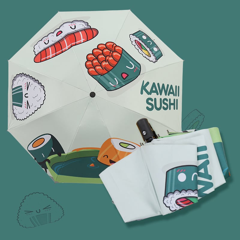 Ομπρέλα με καρτούν σχέδιο, τριών τμημάτων, σκελετός από σίδηρο με 8 βέργες, ύφασμα 190T, χειροκίνητο άνοιγμα, εκτύπωση λογοτύπου και παραμετροποίηση