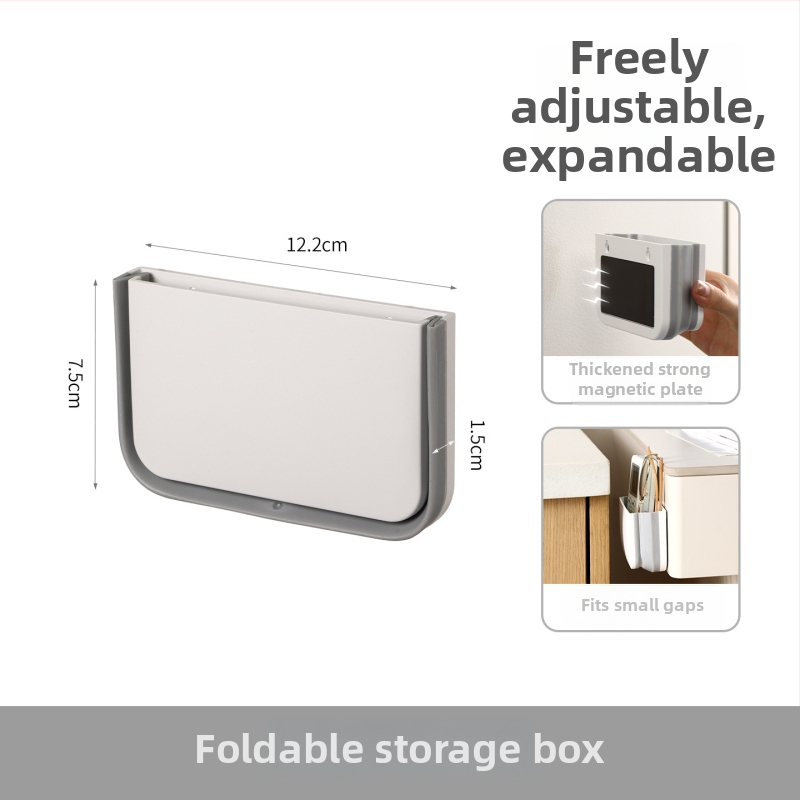 FaSoLa Cutie de depozitare pliabilă cu prindere magnetică pentru partea laterală a frigiderului, suport pentru pixuri, 88 g