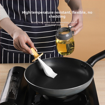 Integrirana četka za ulje i boca • Staklena i silikonska konstrukcija • Otporna na visoke temperature • Za kuhinju i roštilj