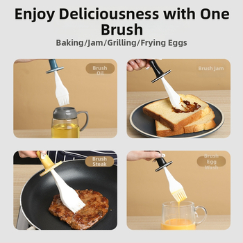 Integrirana četka za ulje i boca • Staklena i silikonska konstrukcija • Otporna na visoke temperature • Za kuhinju i roštilj