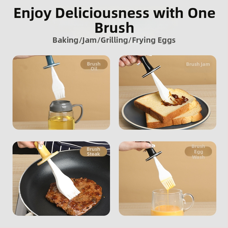 Integrirana četka za ulje i boca • Staklena i silikonska konstrukcija • Otporna na visoke temperature • Za kuhinju i roštilj