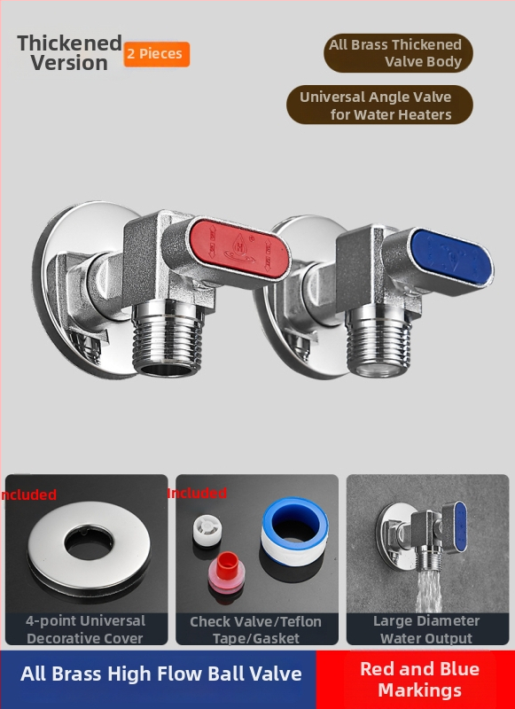 Mesing kuglični ventil za plinski bojler - visok protok, kutni ventil za toplu i hladnu vodu, model 5016