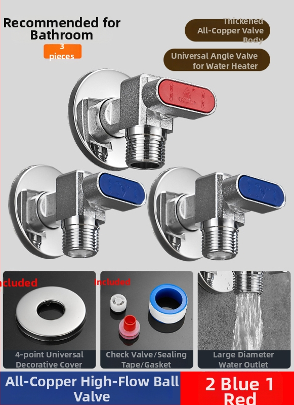 Mesing kuglični ventil za plinski bojler - visok protok, kutni ventil za toplu i hladnu vodu, model 5016