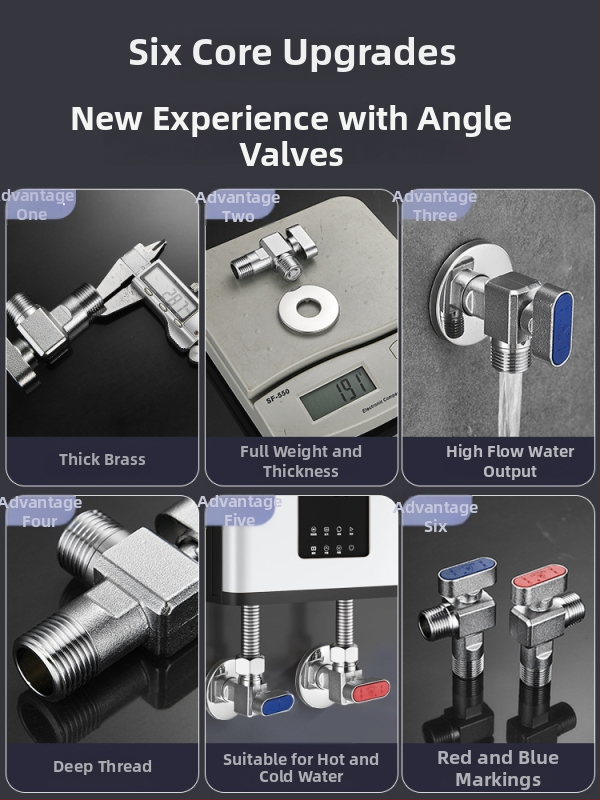 Mesing kuglični ventil za plinski bojler - visok protok, kutni ventil za toplu i hladnu vodu, model 5016