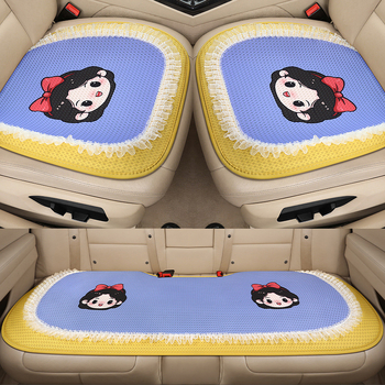 Σετ από τρία μαξιλαράκια καθίσματος αυτοκινήτου, αναπνευστή επιφάνεια με πλέγμα, γέμισμα από σφουγγάρι, cartoon σχεδιασμός με ραφή, κατάλληλο για όλες τις εποχές