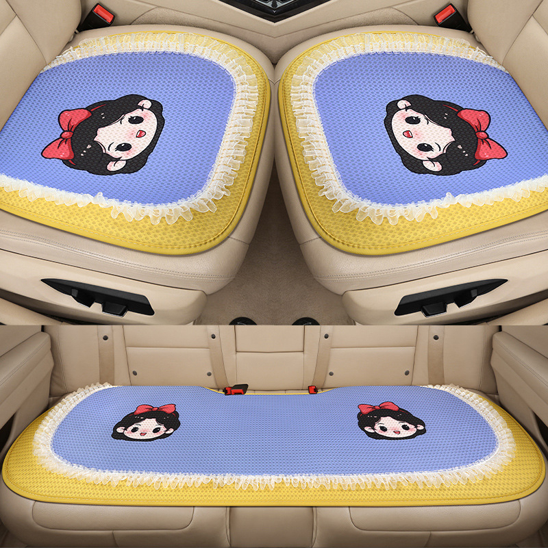 Σετ από τρία μαξιλαράκια καθίσματος αυτοκινήτου, αναπνευστή επιφάνεια με πλέγμα, γέμισμα από σφουγγάρι, cartoon σχεδιασμός με ραφή, κατάλληλο για όλες τις εποχές