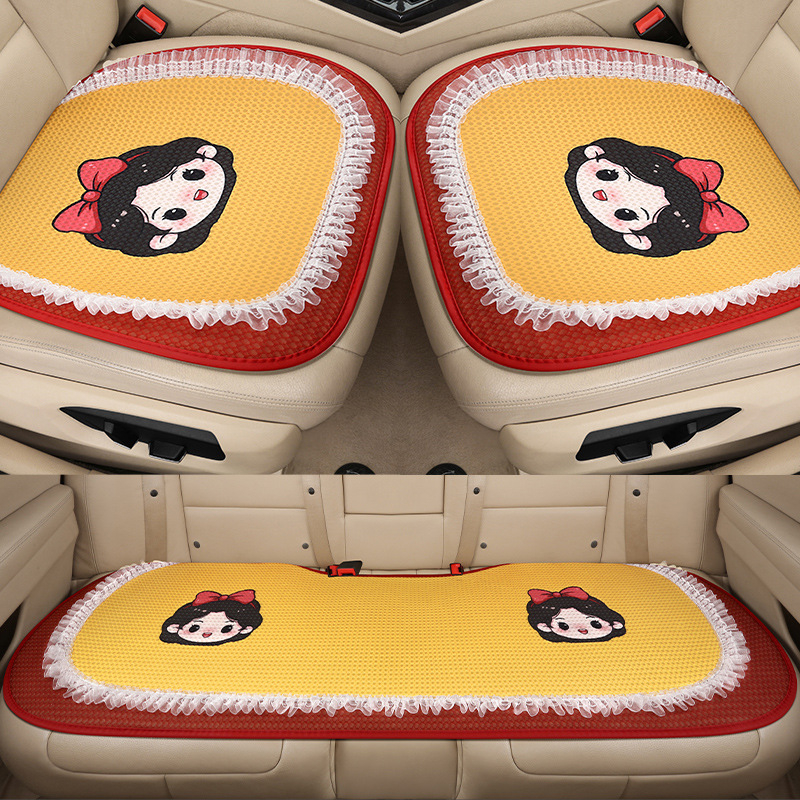 Σετ από τρία μαξιλαράκια καθίσματος αυτοκινήτου, αναπνευστή επιφάνεια με πλέγμα, γέμισμα από σφουγγάρι, cartoon σχεδιασμός με ραφή, κατάλληλο για όλες τις εποχές