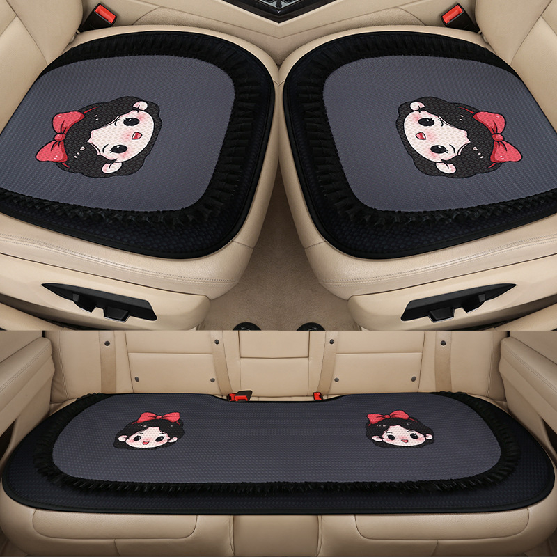 Σετ από τρία μαξιλαράκια καθίσματος αυτοκινήτου, αναπνευστή επιφάνεια με πλέγμα, γέμισμα από σφουγγάρι, cartoon σχεδιασμός με ραφή, κατάλληλο για όλες τις εποχές