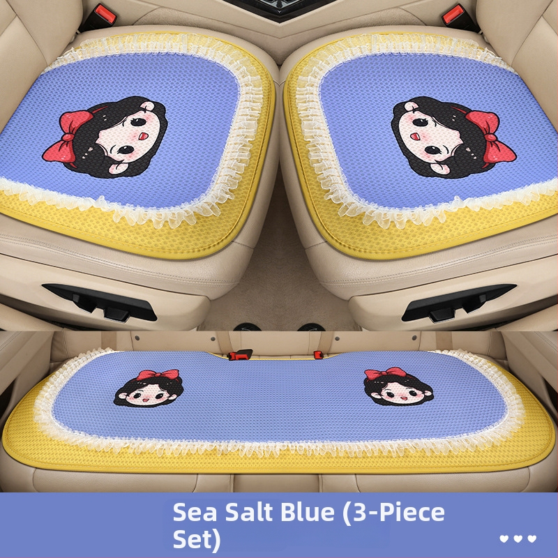 Trojdielna súprava vankúšov na autosedačku, priedušný sieťový povrch, výplň z peny, karikatúrny dizajn, vhodné pre všetky ročné obdobia