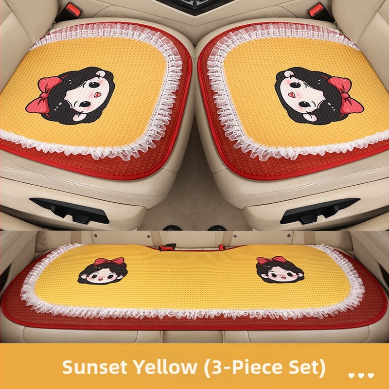 Trojdielna súprava vankúšov na autosedačku, priedušný sieťový povrch, výplň z peny, karikatúrny dizajn, vhodné pre všetky ročné obdobia