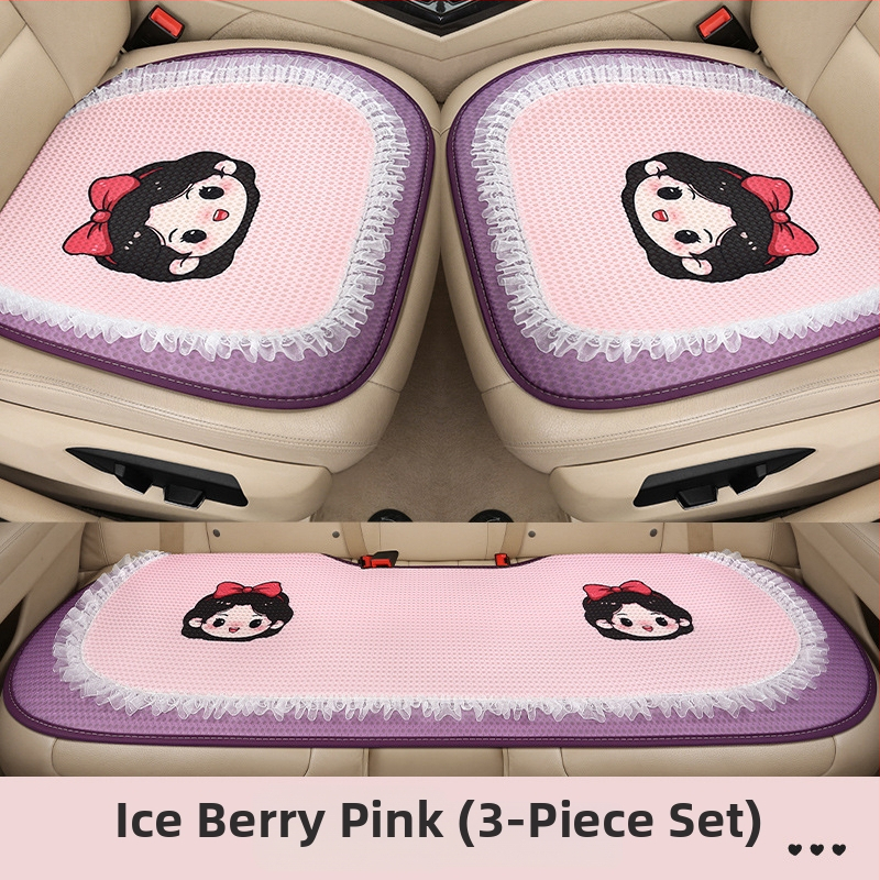 Trojdielna súprava vankúšov na autosedačku, priedušný sieťový povrch, výplň z peny, karikatúrny dizajn, vhodné pre všetky ročné obdobia