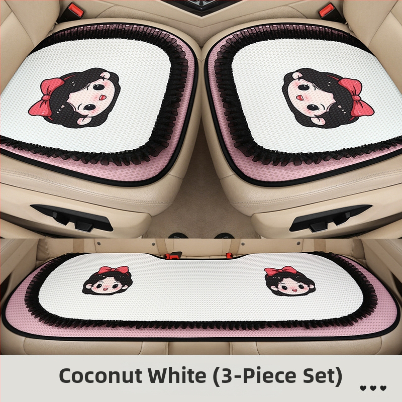 Trojdielna súprava vankúšov na autosedačku, priedušný sieťový povrch, výplň z peny, karikatúrny dizajn, vhodné pre všetky ročné obdobia