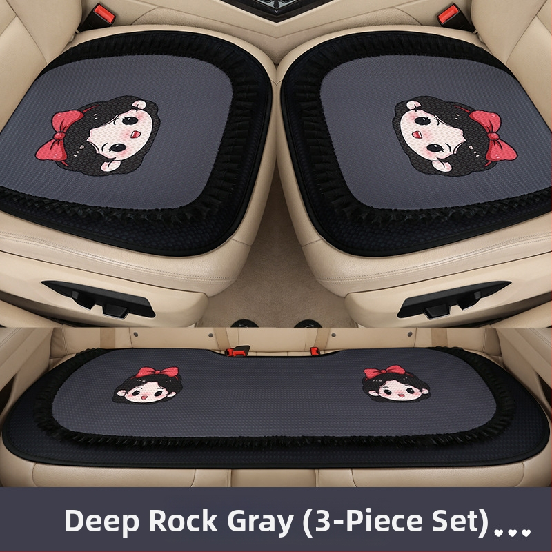 Trojdielna súprava vankúšov na autosedačku, priedušný sieťový povrch, výplň z peny, karikatúrny dizajn, vhodné pre všetky ročné obdobia