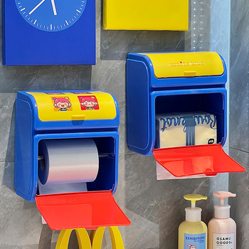 Επιτοίχια θήκη χαρτιού υγείας, PP υλικό, αδιάβροχη, χωρίς διάτρηση, μπάνιο