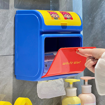 Επιτοίχια θήκη χαρτιού υγείας, PP υλικό, αδιάβροχη, χωρίς διάτρηση, μπάνιο