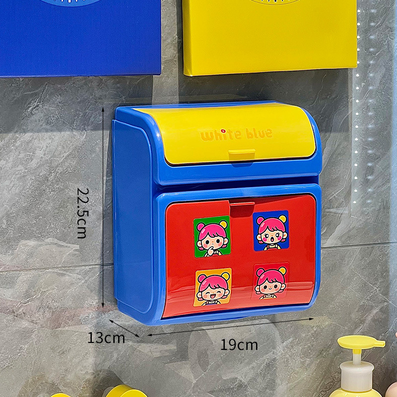 Επιτοίχια θήκη χαρτιού υγείας, PP υλικό, αδιάβροχη, χωρίς διάτρηση, μπάνιο