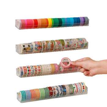 Suport de depozitare pentru bandă Washi, montat pe perete, model cu bandă lungă, material PET, nu necesită perforare