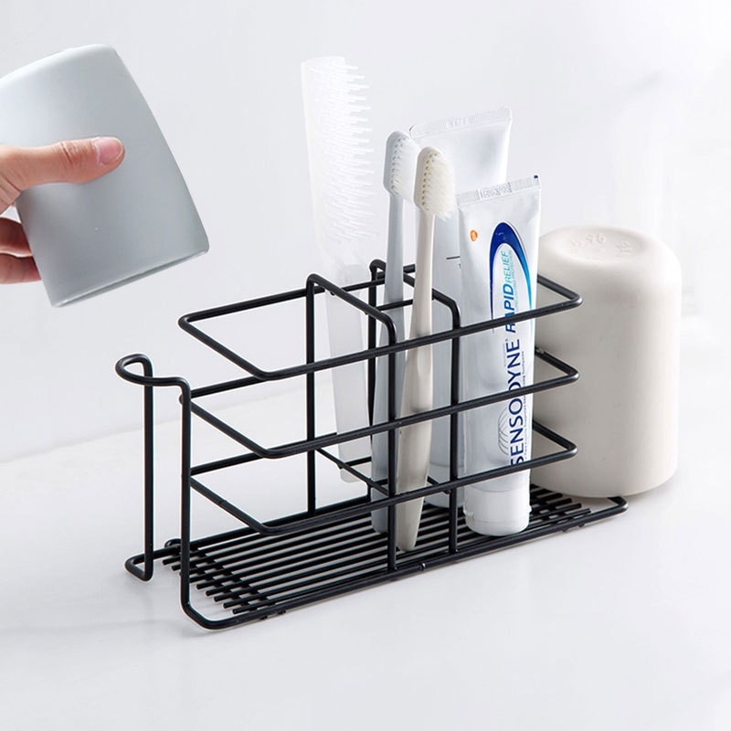 Zidni držač za četkice za zube u kupaoni, bez bušenja rupa, držač čaše za četkice i čaše za ispiranje, pogodan za električne četkice