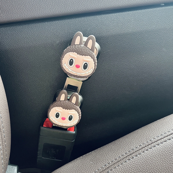 Автомобилен клип за предпазен колан с карикатурен дизайн за детски колан; материал: цинкова сплав; без персонализация; подходящ за удължител на колана