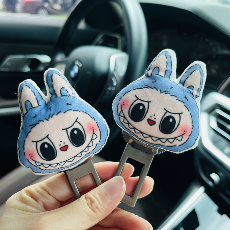 Автомобилен клип за предпазен колан с карикатурен дизайн за детски колан; материал: цинкова сплав; без персонализация; подходящ за удължител на колана