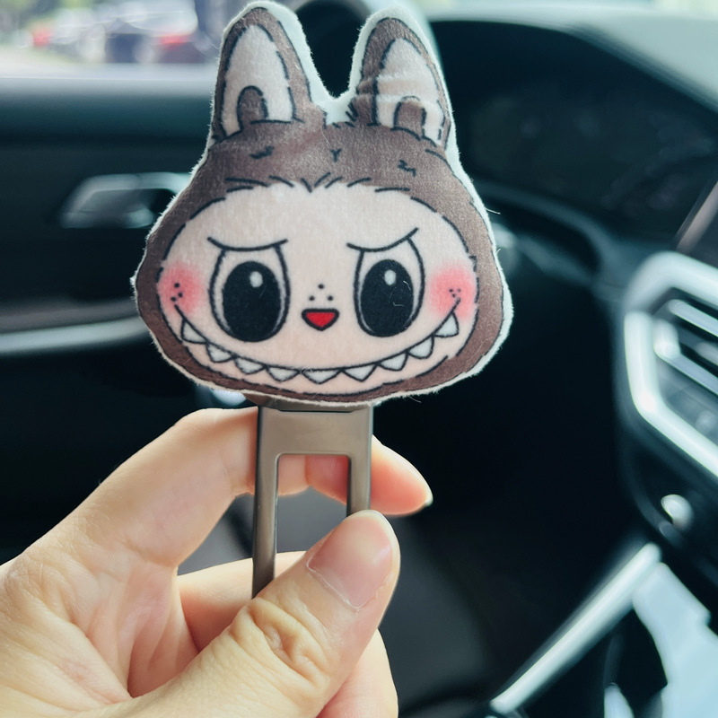 Автомобилен клип за предпазен колан с карикатурен дизайн за детски колан; материал: цинкова сплав; без персонализация; подходящ за удължител на колана