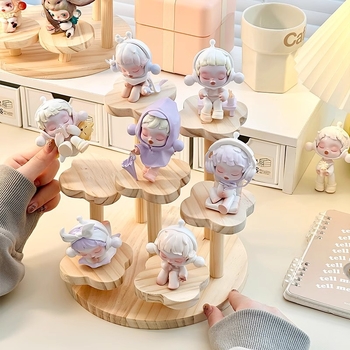 Drveni stolni regal za pohranu s dvjema etažama za sukulente — pokretan, stolna instalacija, višenamjenski