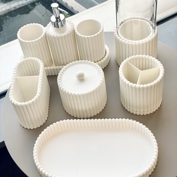 Cutie de depozitare pentru pensule de machiaj — design modern minimalist, construcție din plastic (Brand Hengfan; Cod produs Hf402; Importat: Da)